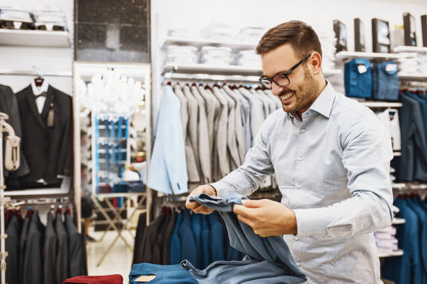 istock Man enjoyig shopping 870572438