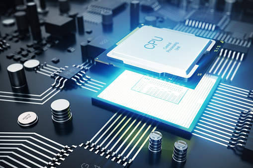 Computer Redering 3d Rendering Central Computer Processors Cpu Concept Electronic ...