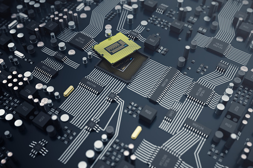 Computer Redering 3d Rendering Central Computer Processors Cpu Concept Electronic ...