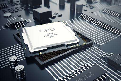 3d Rendering Central Computer Processors Cpu Concept Electronic ...