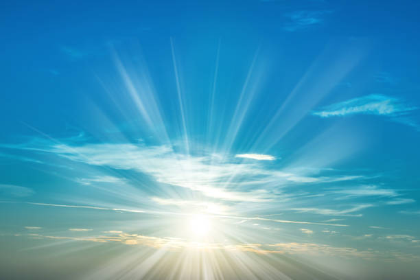 istock Sunset in the sky with blue marine clouds 870595782