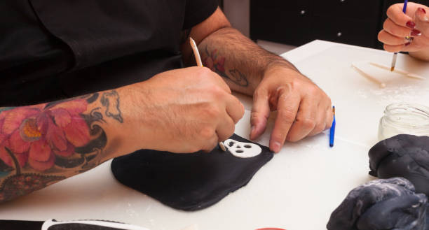 istock Figures of Halloween with fondant paste or sugar paste. 870599958