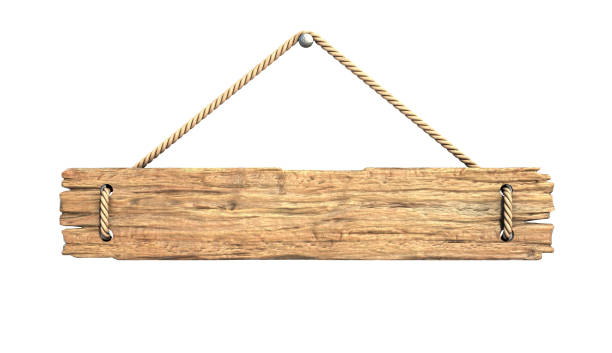 istock Wooden medieval sign board  isolated on white 3d rendering 870602558