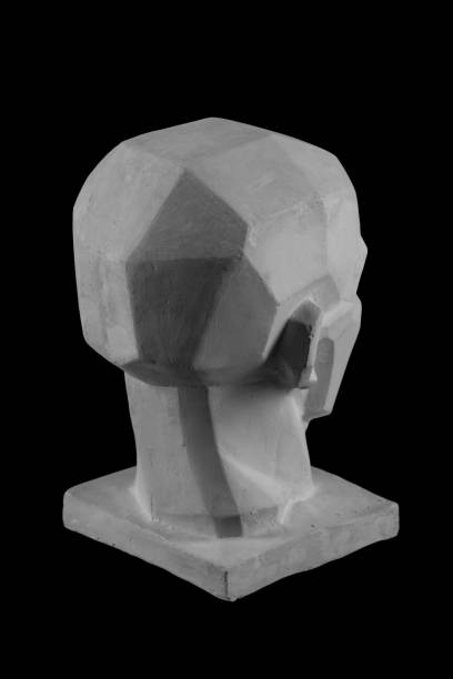istock statue of a man with an angular drawn face graphic outline. 870605770