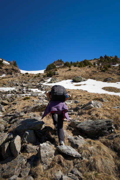 istock Woman hiking into the mountains 870606440
