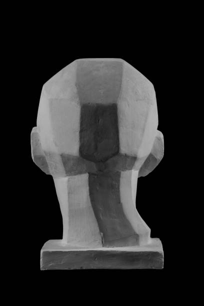 istock statue of a man with an angular drawn face graphic outline. 870606586