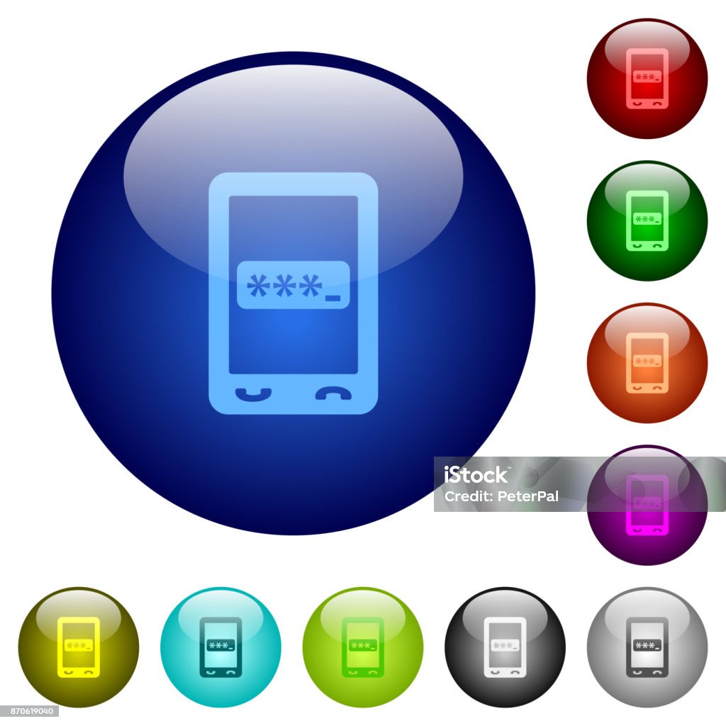 Mobile Pin Code Vector Mobile Pin Code Color Glass Buttons Stock Illustration - Download Image ...