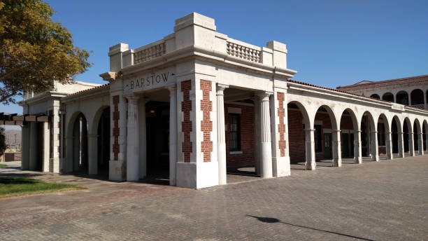 Railroad station platform in Barstow California stock photo