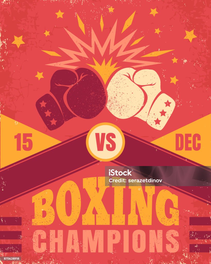 Affiche publicitaire pour une boxe - clipart vectoriel de Boxe - Sport libre de droits