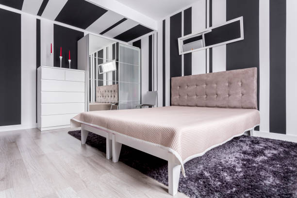 istock Bedroom in trendy apartment 870640292