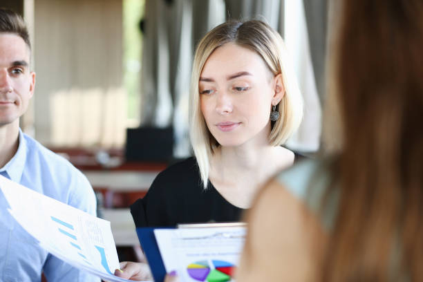 istock Businessman explains the policy of the enterprise 870640680