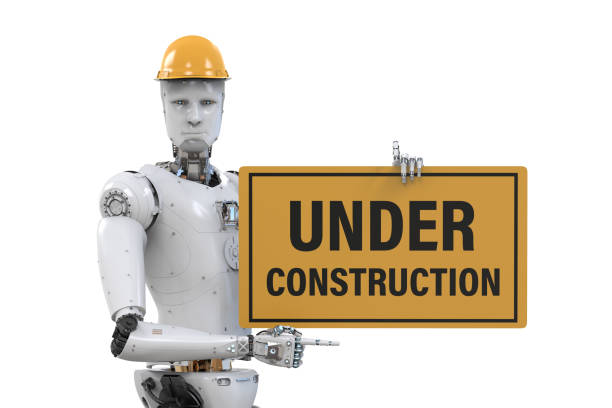Robot Zone Sign 120+ Traffic Sign Cyborg Label Stock Photos, Pictures & Royalty-Free ...