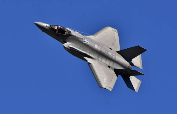 Leeuwarden, the Netherlands - June 10, 2016: F-35 Lightning II flyby on it's European debut at the Royal Netherlands Air Force Days