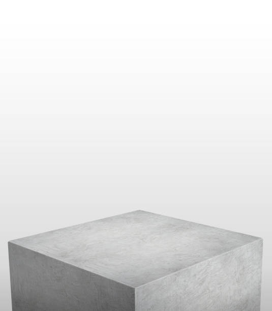 présentoir de produit fait du gris béton blanc copier l’espace sur le dessus pour l’ajout de contenu ou la conception ou remplacer votre fond, rendu 3d. - concrete podium photos et images de collection