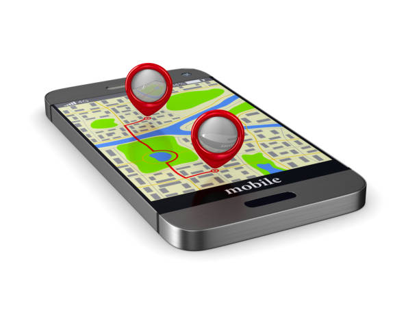 istock Navigation in phone. Isolated 3D illustration 870648742