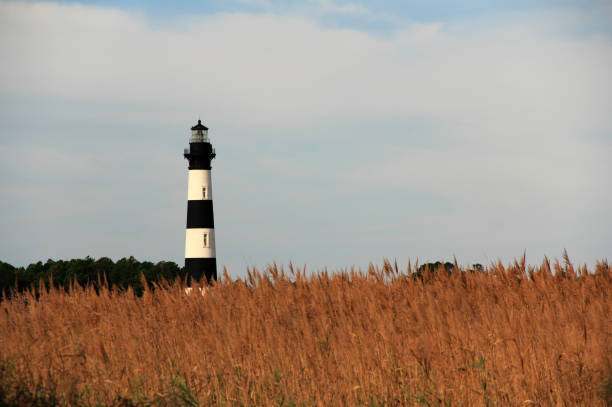 Bodie Island Lighthouse Historic Bodie Island Lighthouse, Cape Hatteras National Seashore, North Carolina ocracoke island stock pictures, royalty-free photos & images