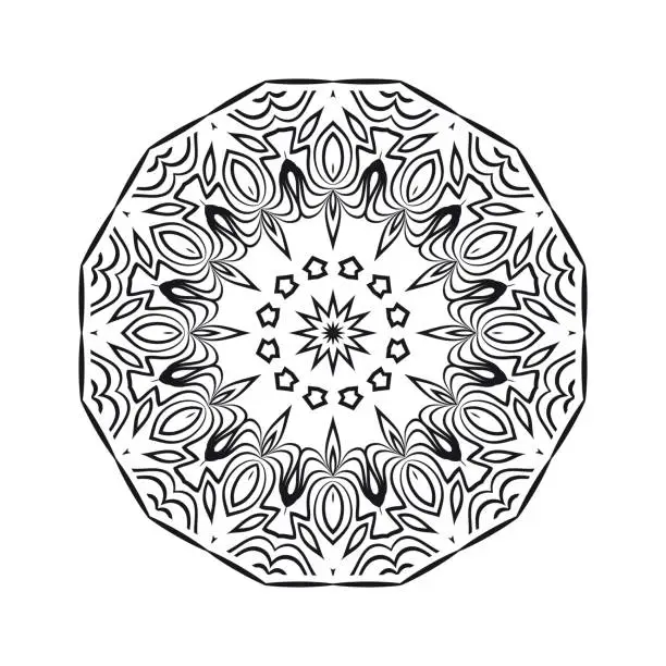 Vector illustration of geometric mandALA DESIGN. vector illustration. black color