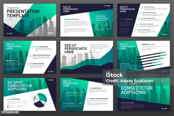 Businesspräsentationvorlagen Mit Infografik Elemente Stock Vektor Art und mehr Bilder von Bildschirmpräsentation