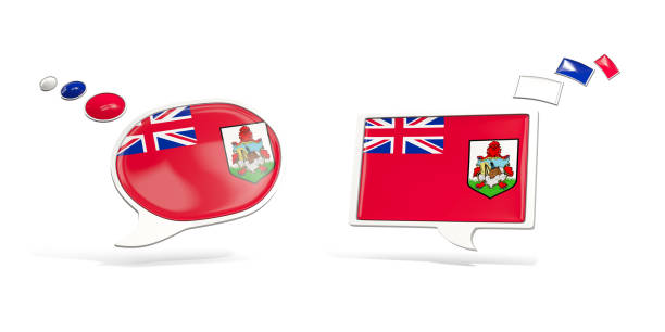 istock Two chat icons with flag of bermuda 870665500