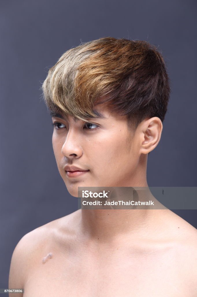 Asian Man After Make Up Hair Style No Retouch Fresh Face Stock Photo -  Download Image Now - iStock