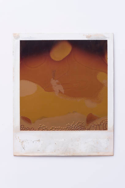 istock Old ruin undeveloped instant film on white background 870689014