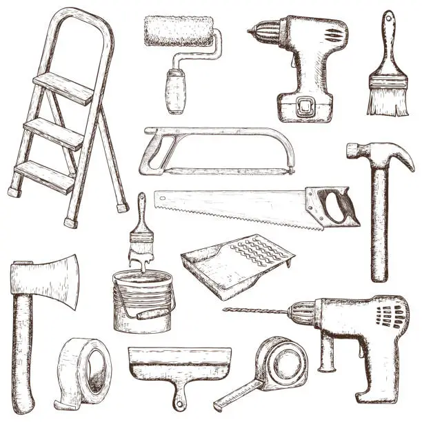 Vector illustration of Repair tool illustration