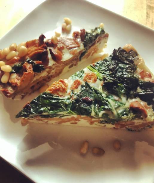 istock Healthy breakfast: Omelette with spinach and mushrooms 870704870