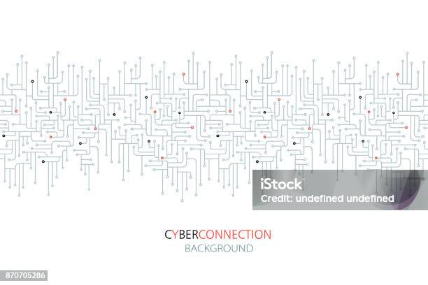 Cyber Connection Electronic Circuit Background Stock Illustration - Download Image Now - Backgrounds, Connection, Artificial Intelligence