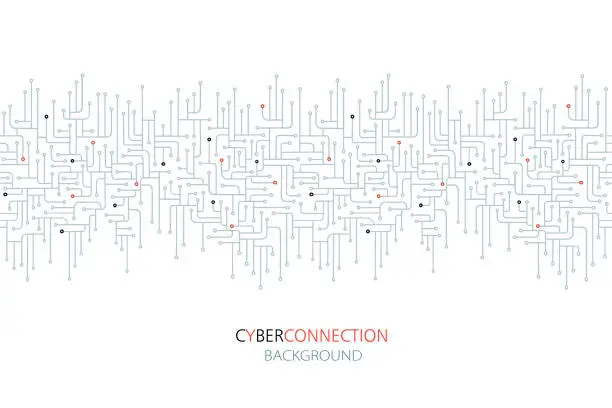 Vector illustration of Cyber connection electronic circuit background.