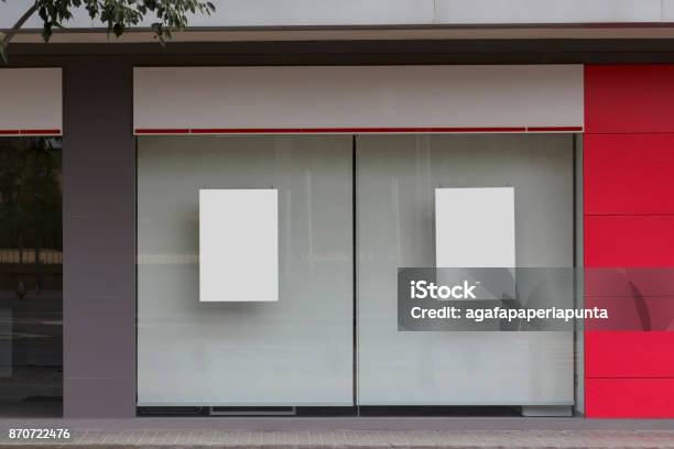 Blank Office Mock Up Stock Photo - Download Image Now - Bank - Financial Building, Poster, Store