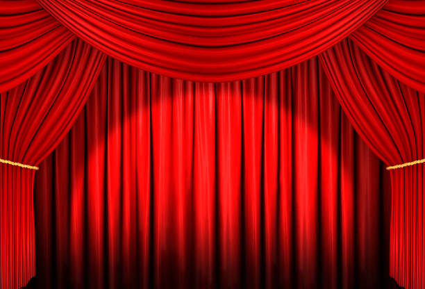 istock red curtain of stage with spot light , 3d Illustration 870722832