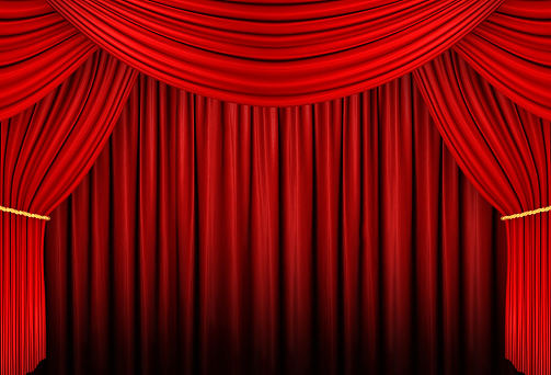 curtain or drapes background scene. 3d rendering
