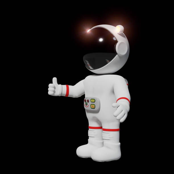 istock 3d cartoon astronaut with thumbs up to an empty space (3d rendering, stylized man isolated on black background) 870752234