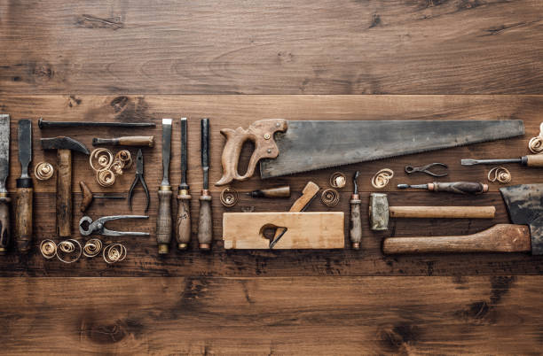 istock Collection of vintage woodworking tools 870761060