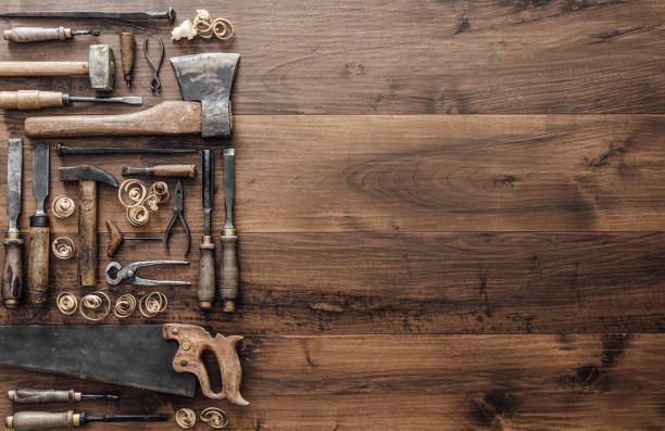 istock Collection of vintage woodworking tools 870761118