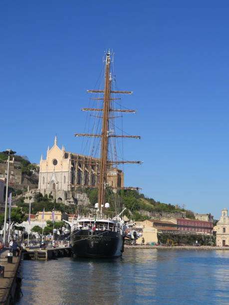 istock Tall shop moored in harbor 870761722