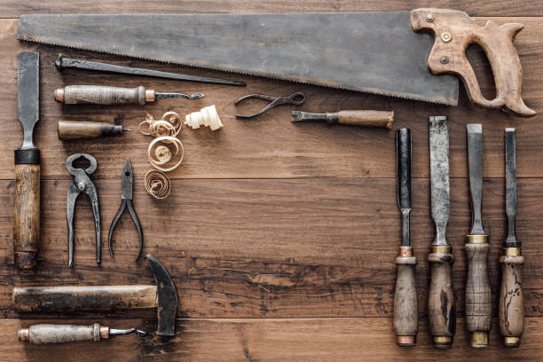 istock Collection of vintage woodworking tools 870762048