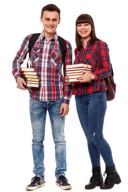 istock Teenagers with backpacks and books 870764898
