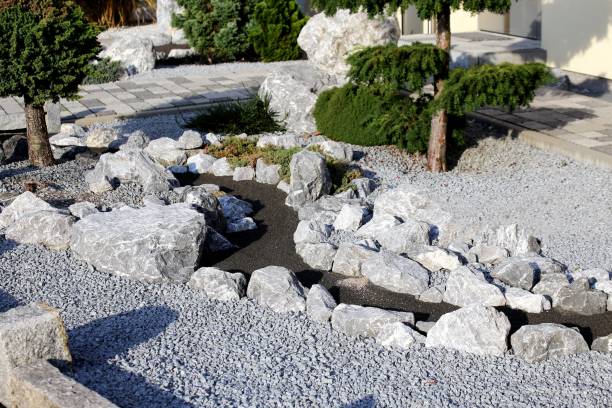 istock Modern front garden on a residential home 870787638