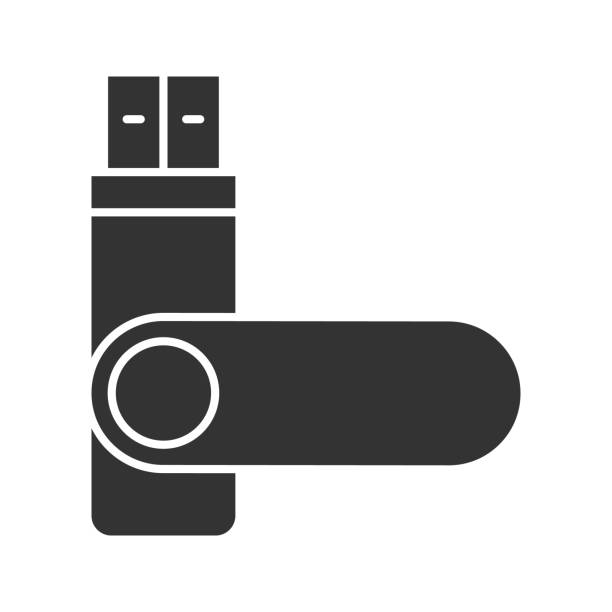 ilustrações de stock, clip art, desenhos animados e ícones de usb flash drive icon - memories memory card technology storage compartment