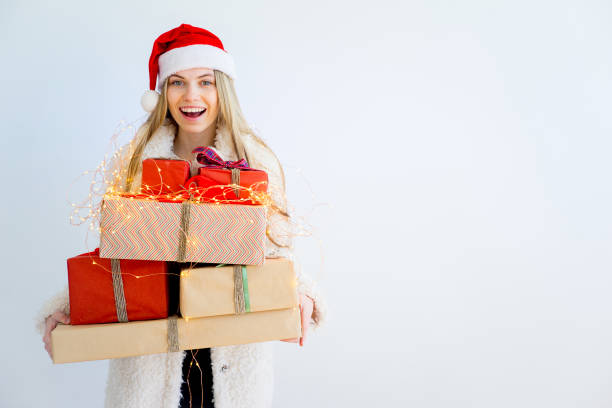 istock Girl with christmas gift 870811740