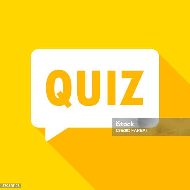 Quiz Long Shadow Vector Stock Illustration - Download Image Now - Sign, Balloon, Bubble