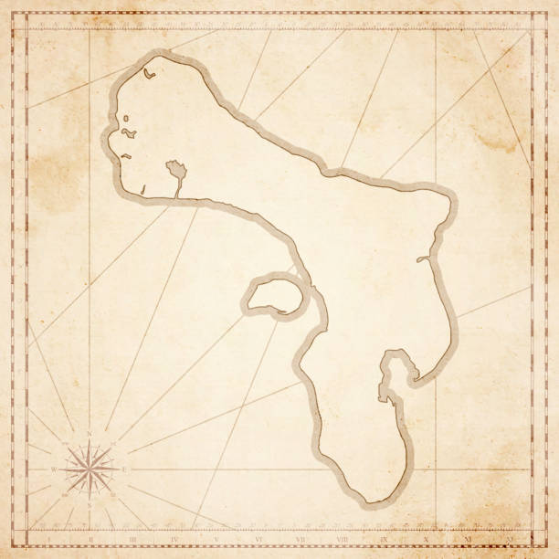 istock Bonaire map in retro vintage style - old textured paper 870825582