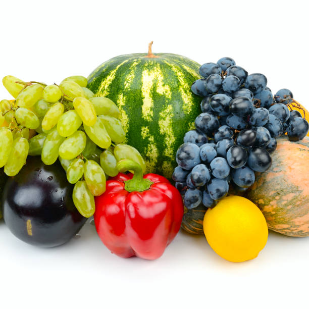 istock set of fruit and vegetable isolated on white background 870836004