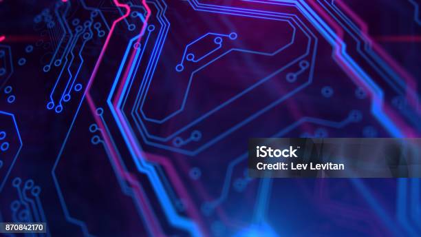Microchip Backdrop Purple Violet And Blue Microchip Backdrop Stock Photo - Download Image ...