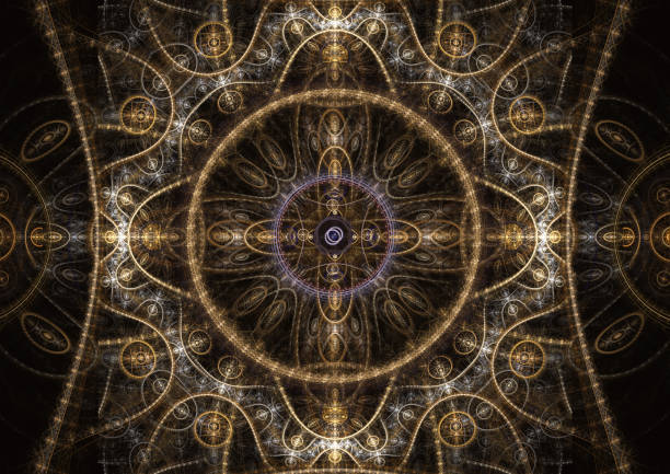 istock Abstract fractal background, mechanical illustration 870850070