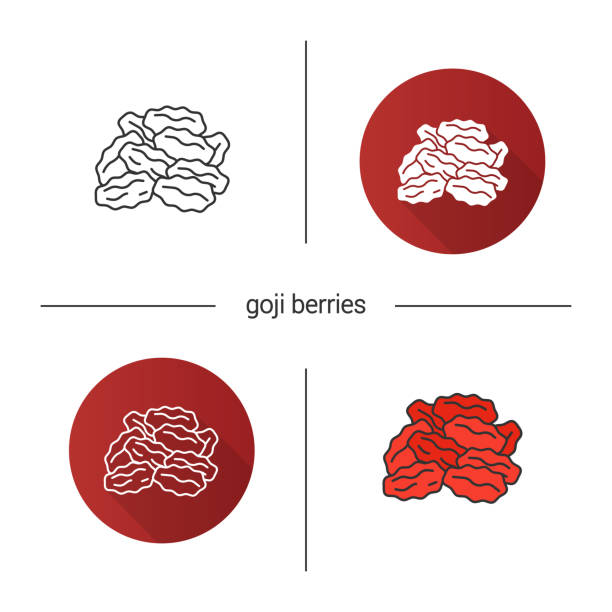 getrocknete goji-beeren-symbol - wolfberry stock-grafiken, -clipart, -cartoons und -symbole