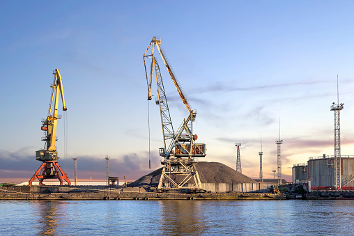 Commercial port in Kaliningrad, Russia