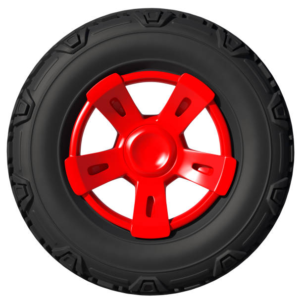 istock Automotive off road wheel isolated on white. 3D render 870867864