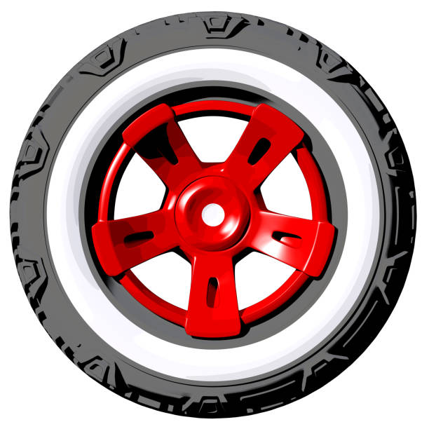 istock Automotive off road wheel isolated on white. 3D render 870867906